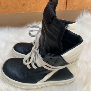 Rick Owens Geobasket Sneakers Black & Cream 27
